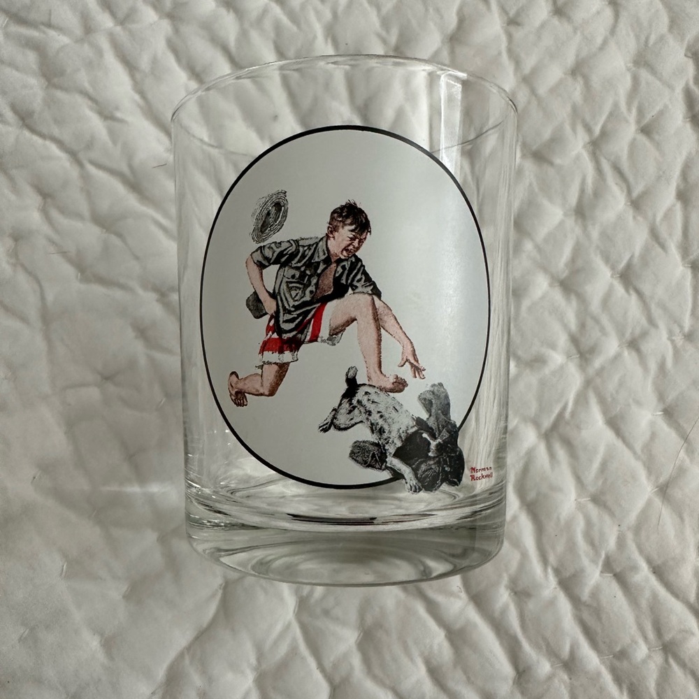 Norman Rockwell set of 5 lowball or juice glasses - Picture 5 of 7